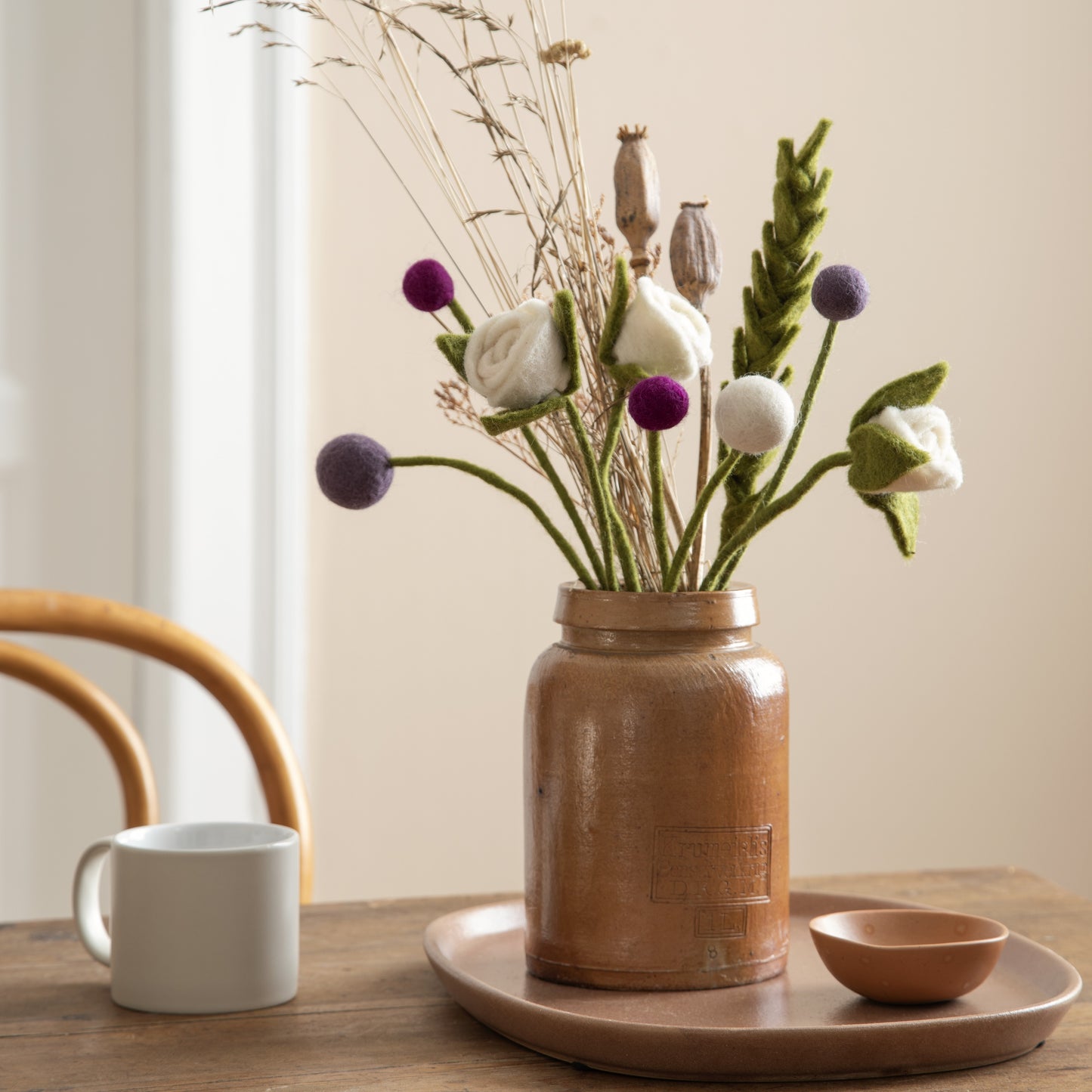 Gry & Sif - Blomst, Wine Red Ø3cm