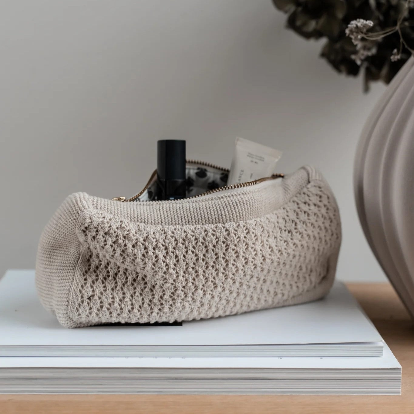 By LOHN - Strikket Clutch, Beige, TOTE