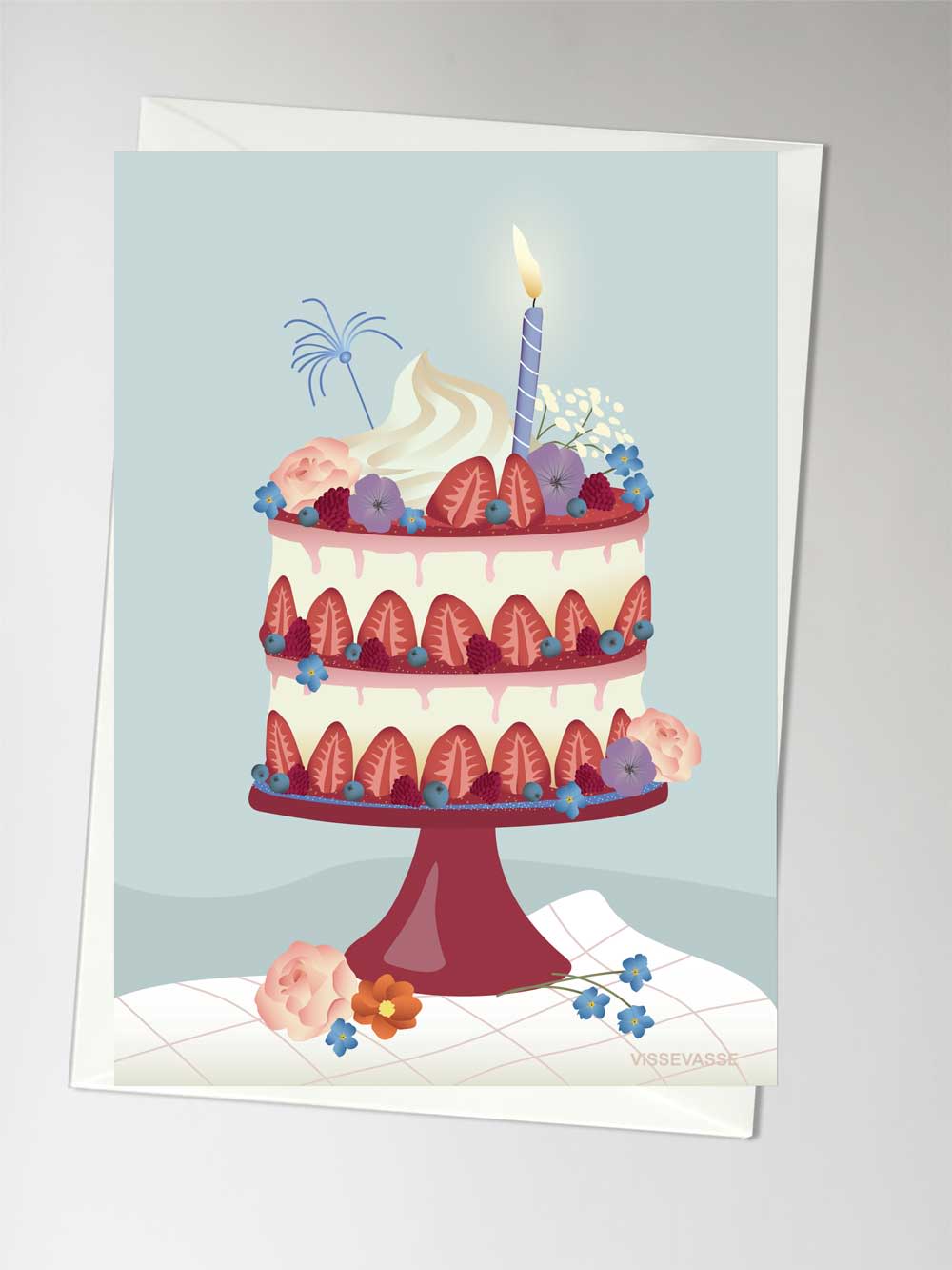 ViSSEVASSE A6 Kort - CAKE with strawberry