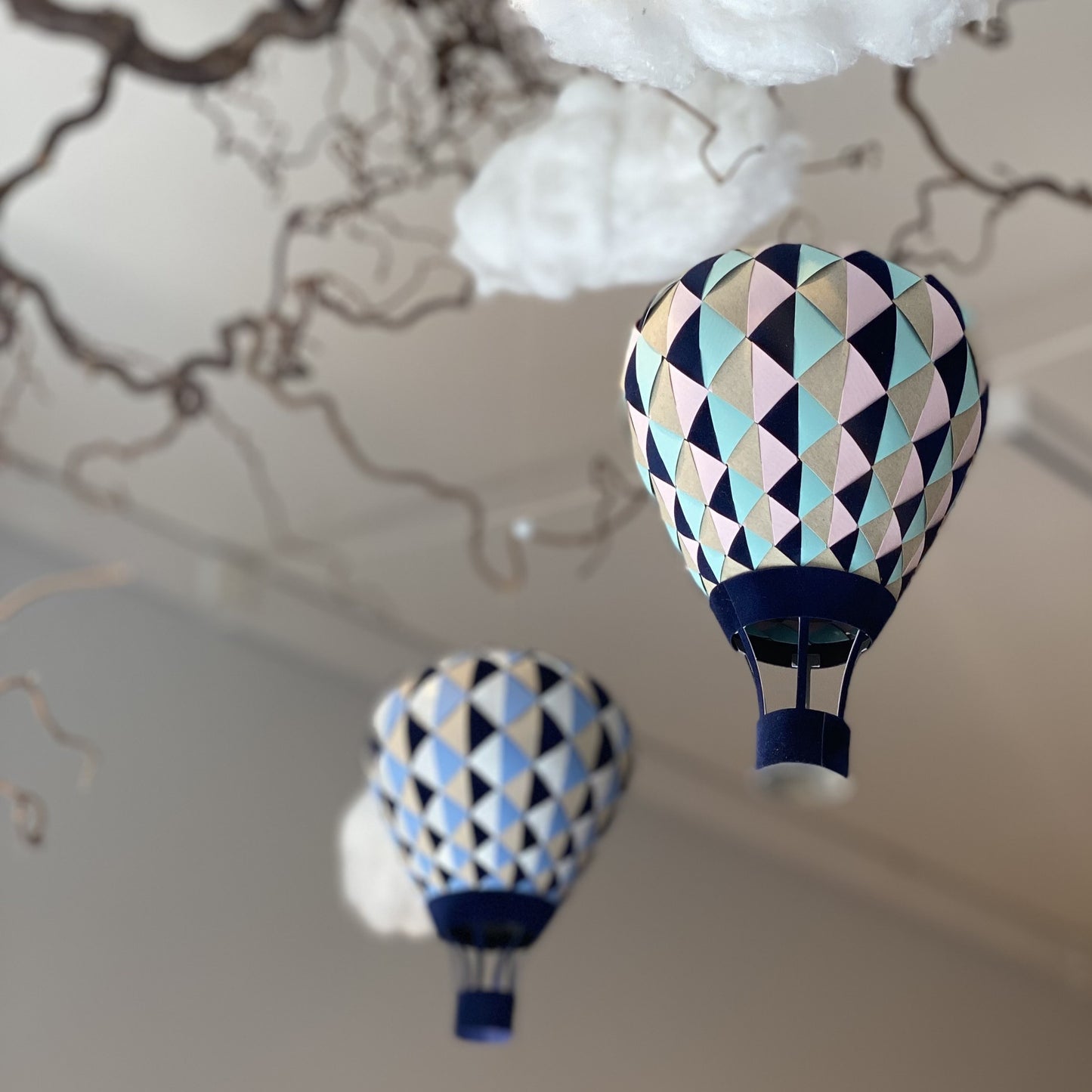 PaperMatrix - Luftballon, Mørk blå/mint/lyserød