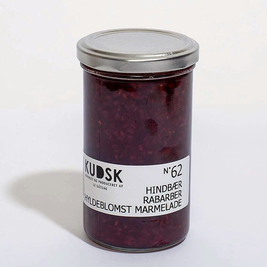 KUDSK - No 62 Hindbær rabarber hyldeblomst marmalade