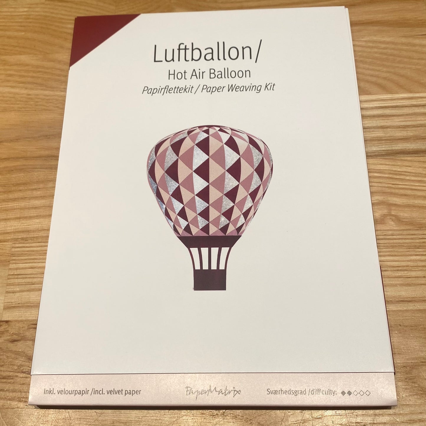 PaperMatrix - Luftballon, Bordeaux/sølv/rosa