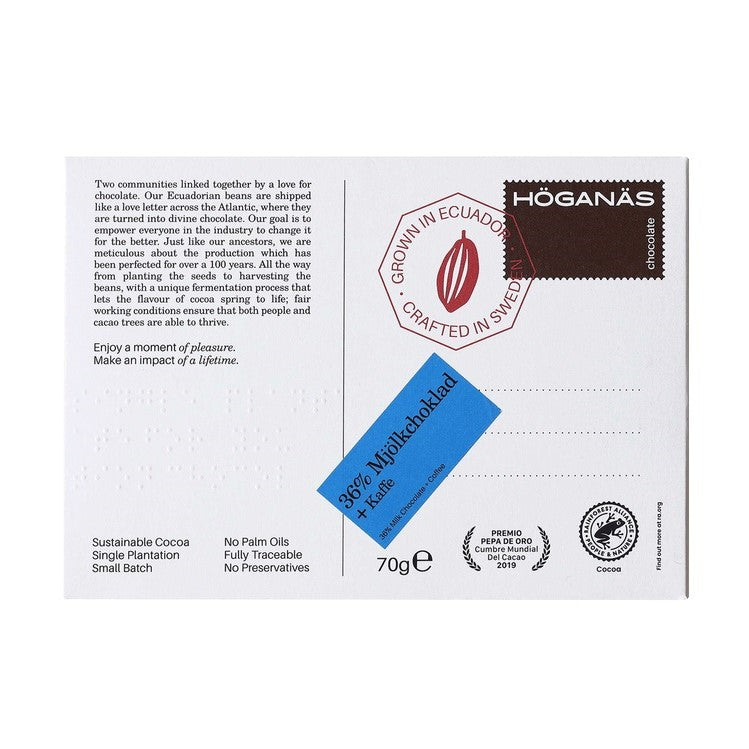 Höganäs Chocolate - 36% Mælkechokolade + Kaffe