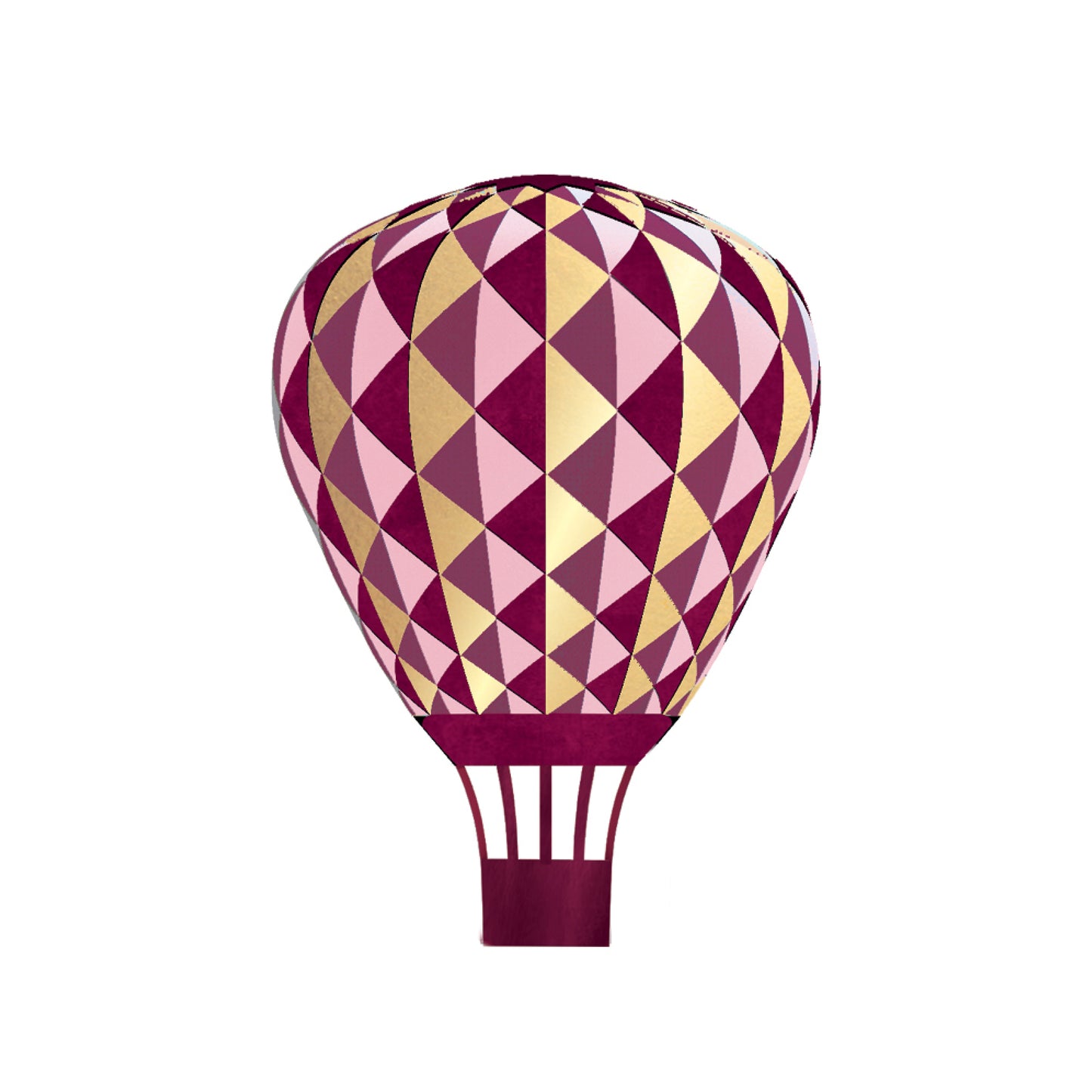 PaperMatrix - Luftballon, Mørk rød/guld/rosa