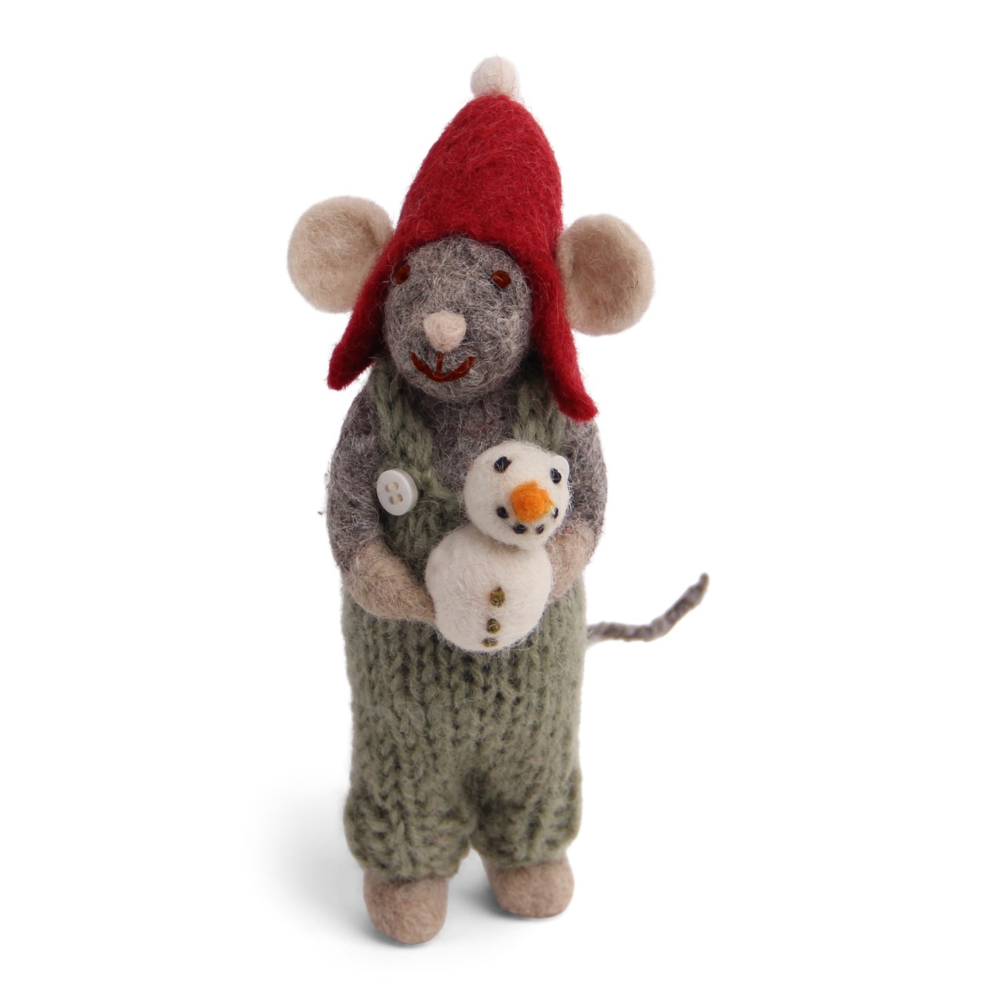 En Gry & Sif - Grå mus med snemand