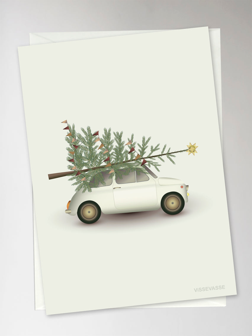ViSSEVASSE A6 Kort - CHRISTMAS TREE & LITTLE CAR